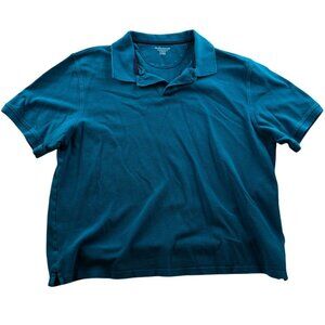 Essentials Mens Polo Shirt Size XL Teal Regular Fit Short Sleeve Classic Casual